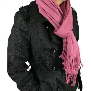 Fringe Pashmina Wrap Scarf in Pink Mauve